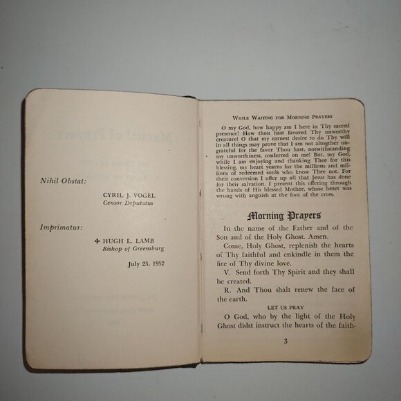 Manual Of Prayers Mother Seton Sisters Of Charity 1952 Vintage Prayer Book - Picture 5 of 8